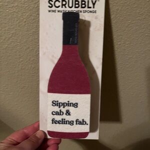 Wine Bottle Kitchen Sponge - Red and Black